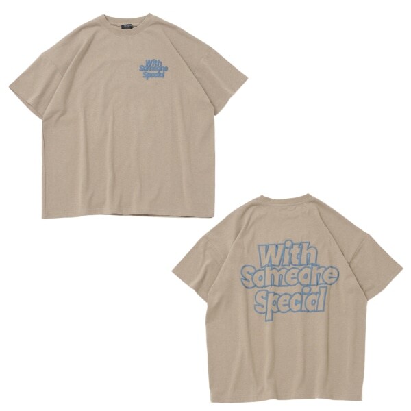 【大人向けサイズあり】【防虫加工】バックメッセージロゴ発泡プリント半袖Tシャツ