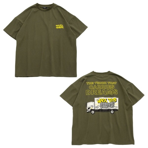 【大人向けサイズあり】【防虫加工】バックグラフィティトラックプリント半袖Tシャツ