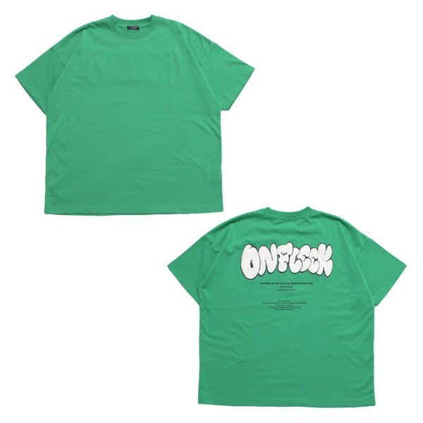 【大人向けサイズあり】【STREET】【防汚加工】バックグラフィック発泡プリントビッグ半袖Tシャツ