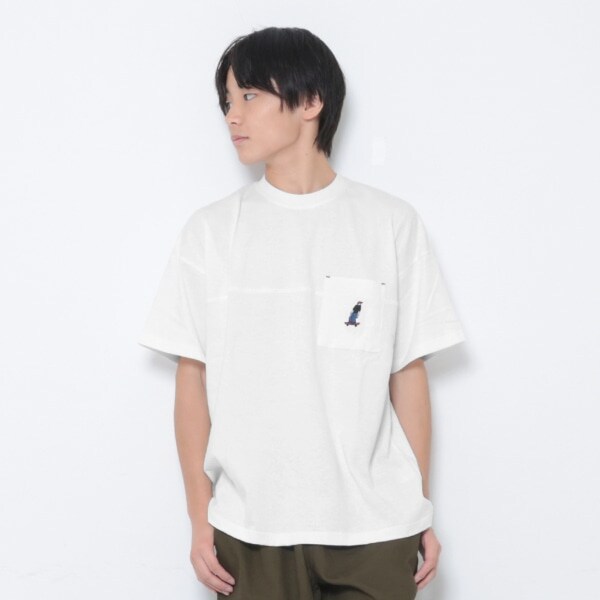 USAコットン・スケーター刺繍ビッグ半袖Tシャツ