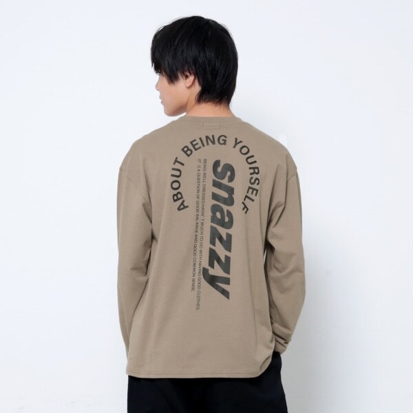 【大人向けサイズあり】【プチプラ】バック縦ロゴ長袖Tシャツ