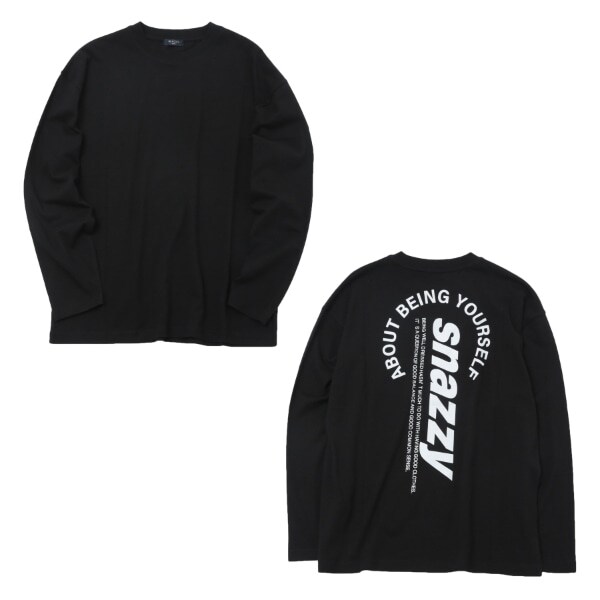 【大人向けサイズあり】【プチプラ】バック縦ロゴ長袖Tシャツ