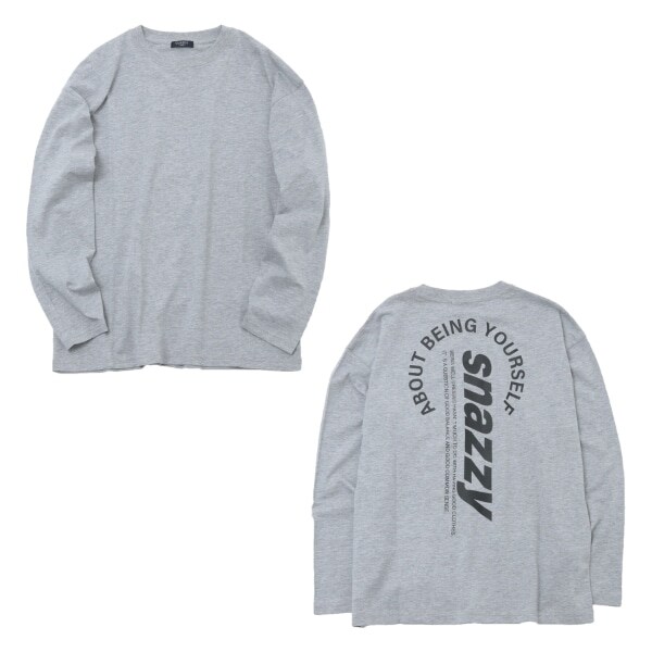 【大人向けサイズあり】【プチプラ】バック縦ロゴ長袖Tシャツ