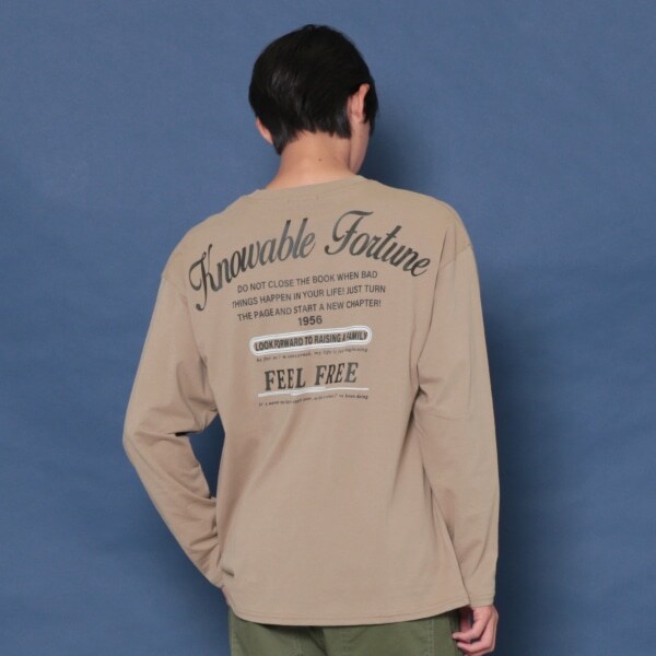 【大人向けサイズあり】【プチプラ】バックメッセージロゴ長袖Tシャツ