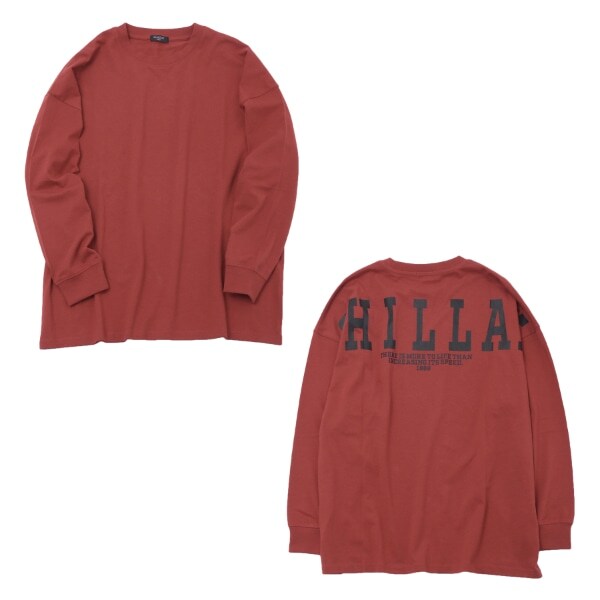 【大人向けサイズあり】【STREET】バックワイドロゴビッグ長袖Tシャツ