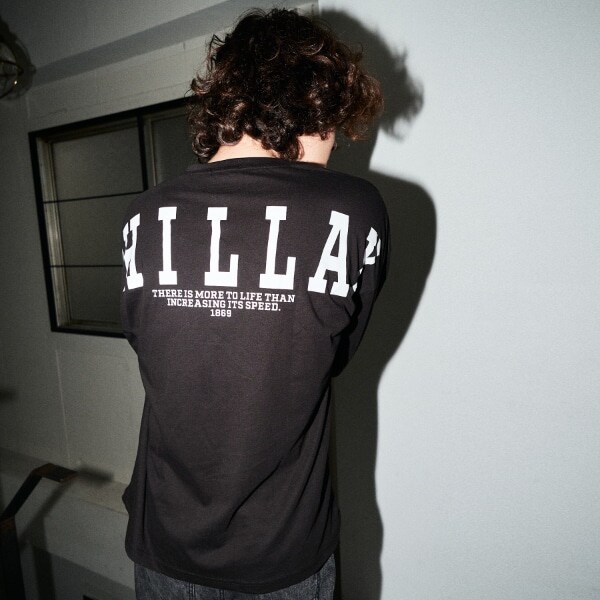 【大人向けサイズあり】【STREET】バックワイドロゴビッグ長袖Tシャツ