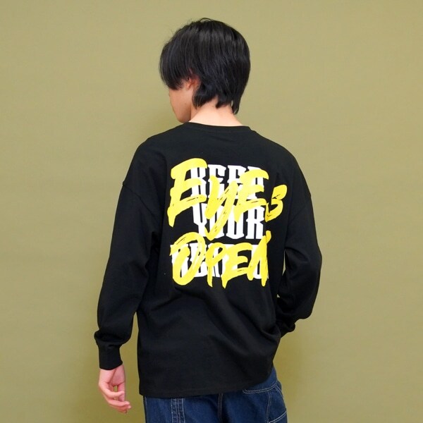 【大人向けサイズあり】【STREET】リフレクタープリントビッグ長袖Tシャツ