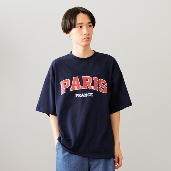 【大人向けサイズあり】【トリコロールコレクション】PARISロゴプリントビッグTシャツ