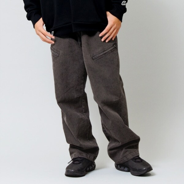 【大人向けサイズあり】【GLSW.】ストレッチデニム ジップポケットパンツ