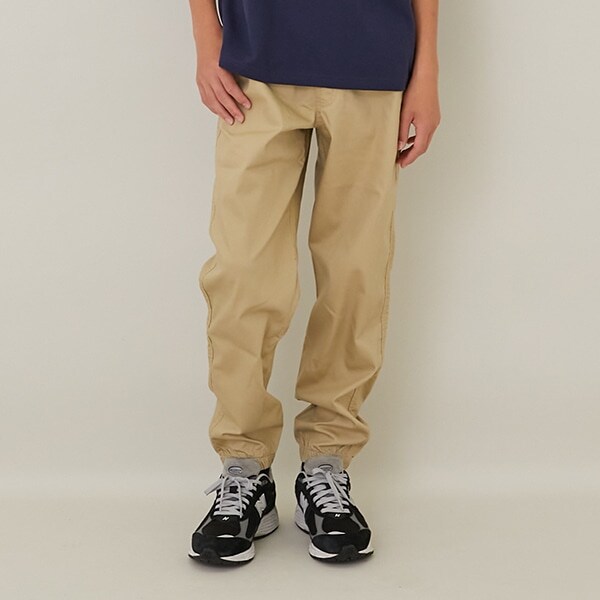 【大人向けサイズあり】綿ポリストレッチツイル・ジョガーパンツ