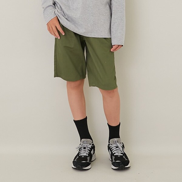 【大人向けサイズあり】綿ポリストレッチツイル・アクティブハーフパンツ