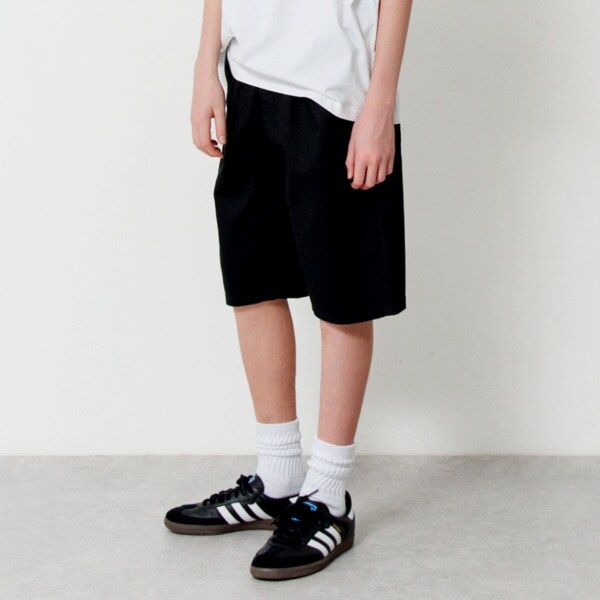 【大人向けサイズあり】綿ポリストレッチツイル・アクティブハーフパンツ