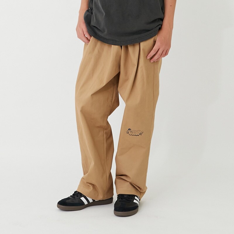 【大人向けサイズあり】【FORGETNEVER】タックワイドストレッチチノパンツ_GLSW