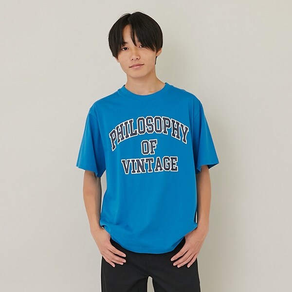 【大人向けサイズあり】【プチプラ】フロントカレッジロゴ半袖Tシャツ