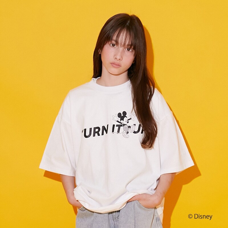 【大人向けサイズあり】【GLSW.】【DISNEY】ミッキーマウス/フロントプリント半袖Tシャツ