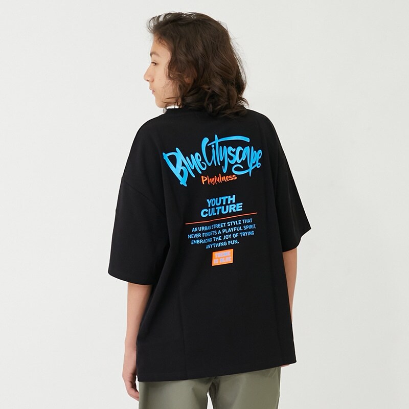 【大人向けサイズあり】【接触冷感】ハイクールコットン・配色ロゴプリント半袖Tシャツ