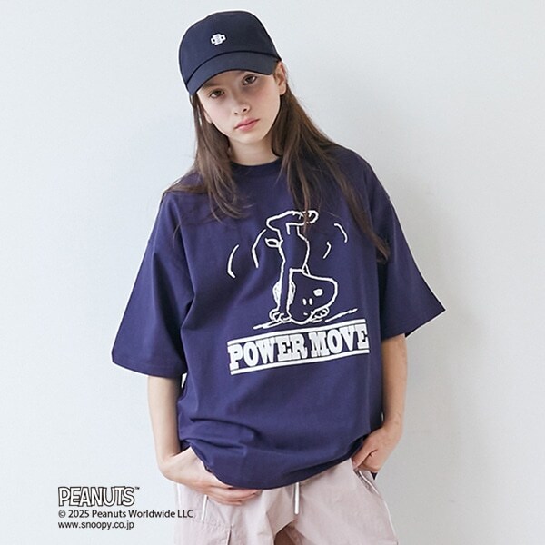 【大人向けサイズあり】【GLSW.】【PEANUTS】スヌーピー パワームーブ フロントプリントTシャツ