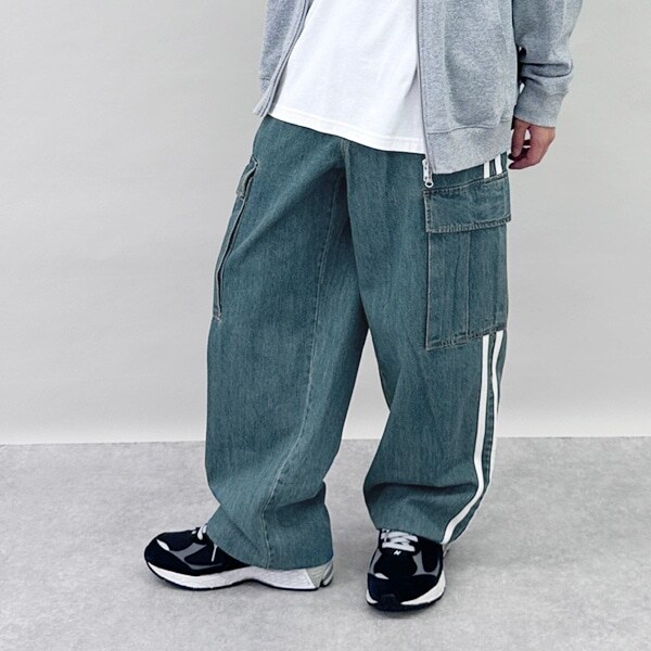 【GLSW.】デニムラインカーゴパンツ