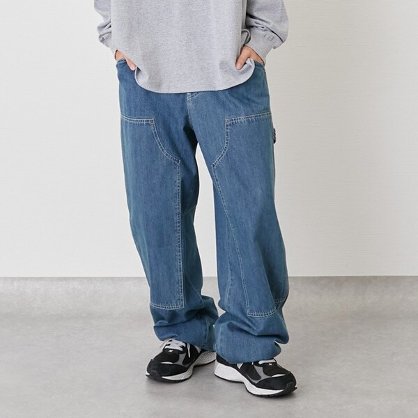 デニム・ダブルニーペインターパンツ