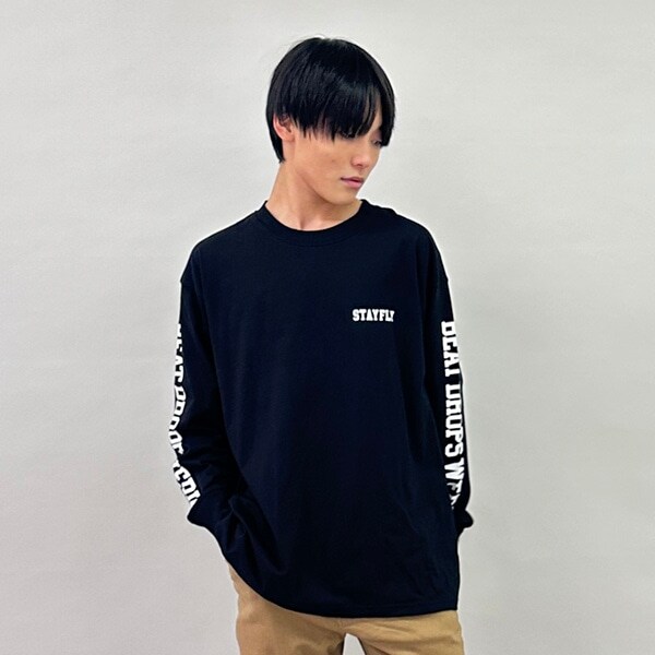 袖ロゴプリント長袖Tシャツ