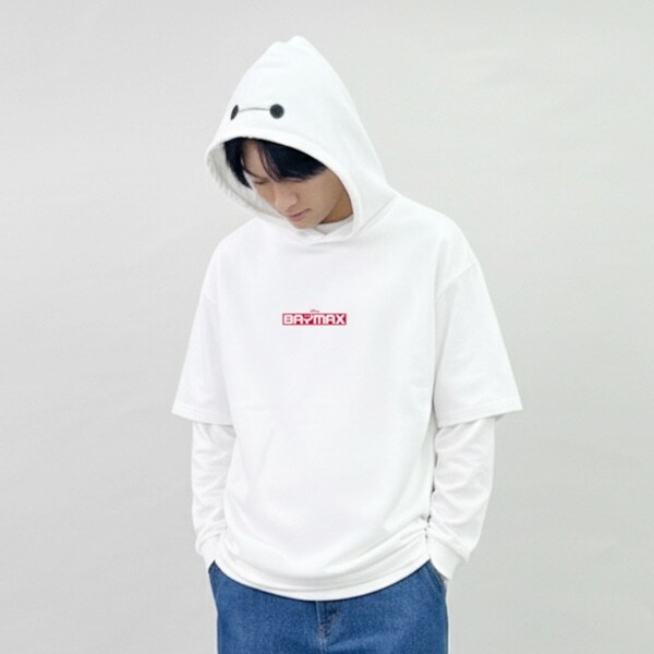 【DISNEY】BAYMAX_フード付き半袖ビッグTシャツ