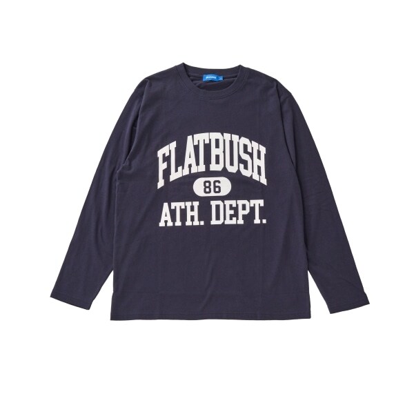 【プチプラ】フロントカレッジロゴ長袖Tシャツ