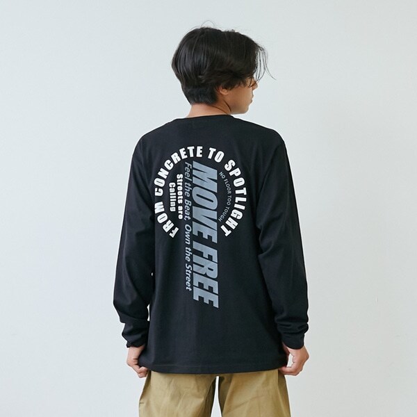 【プチプラ】バックサークルロゴ長袖Tシャツ