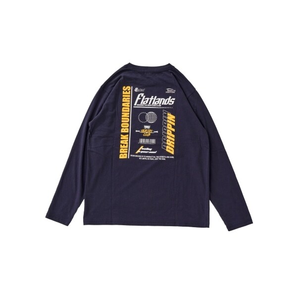 【プチプラ】バック２トーンロゴプリント長袖Tシャツ