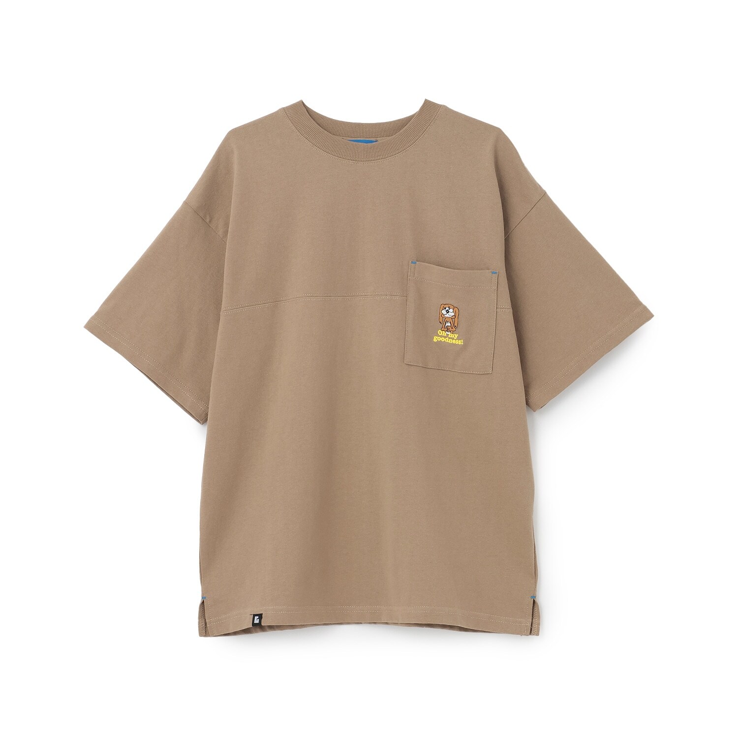 ワンポイント刺しゅうポケット付Tシャツ