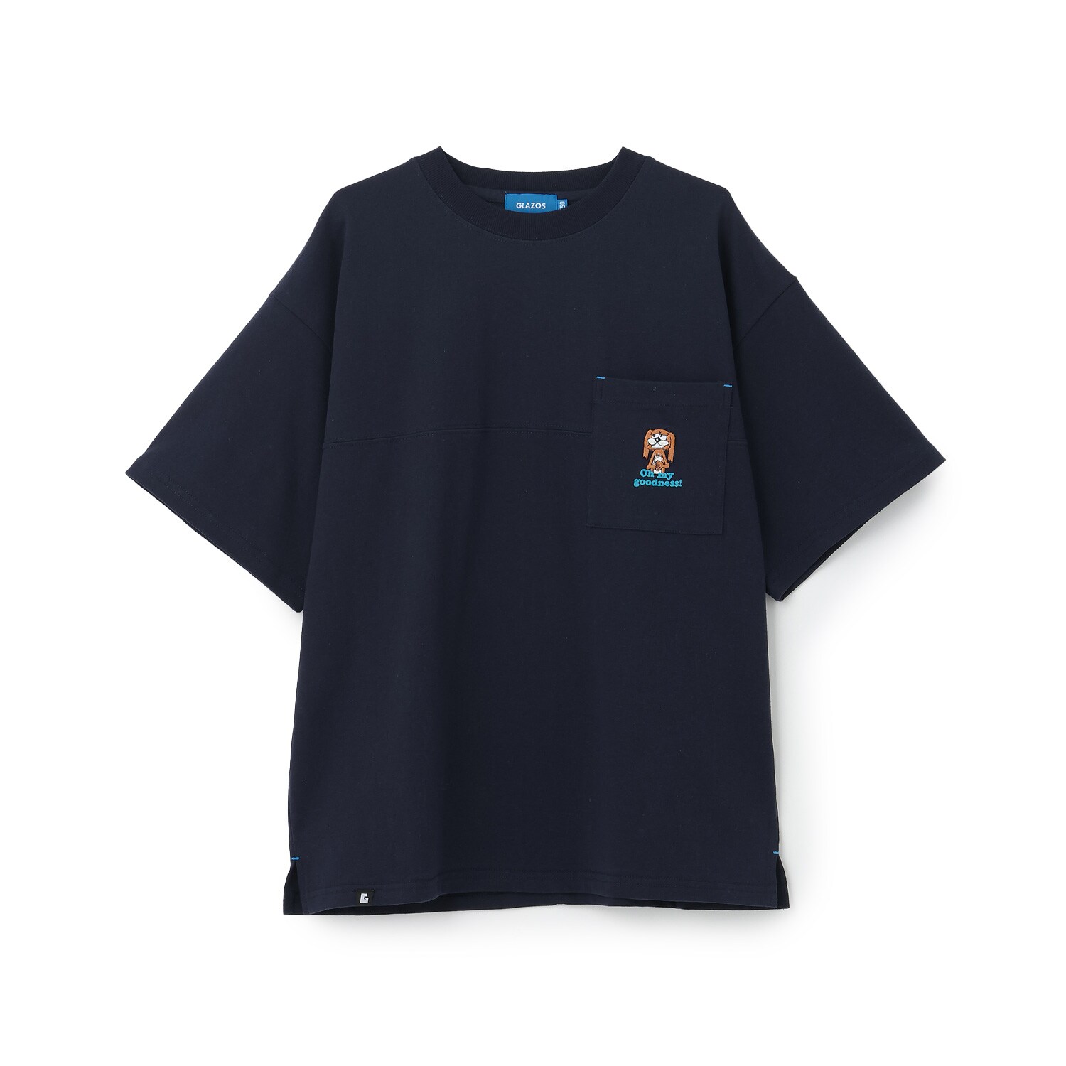 ワンポイント刺しゅうポケット付Tシャツ