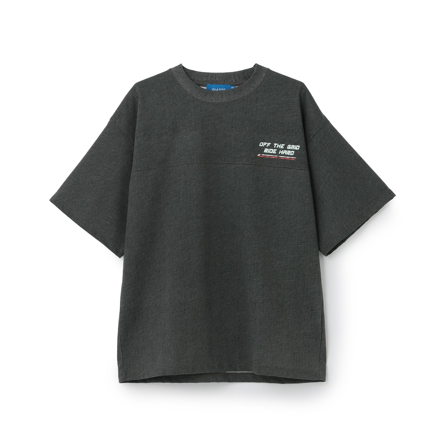 製品染風レーサープリントTシャツ