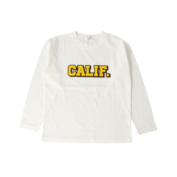 天竺・ドロップショルダープリント長袖Tシャツ