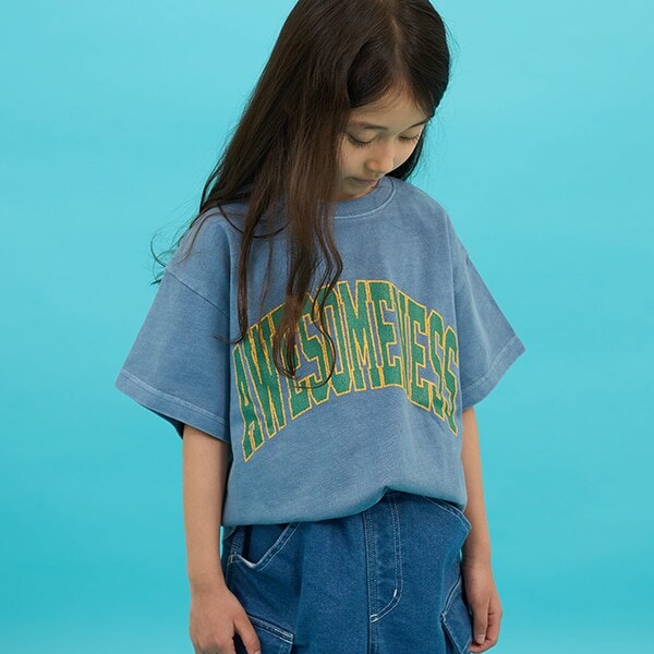 【SKIT0LY】【ヘビーウェイト天竺】ピグメントカレッジプリントTシャツ