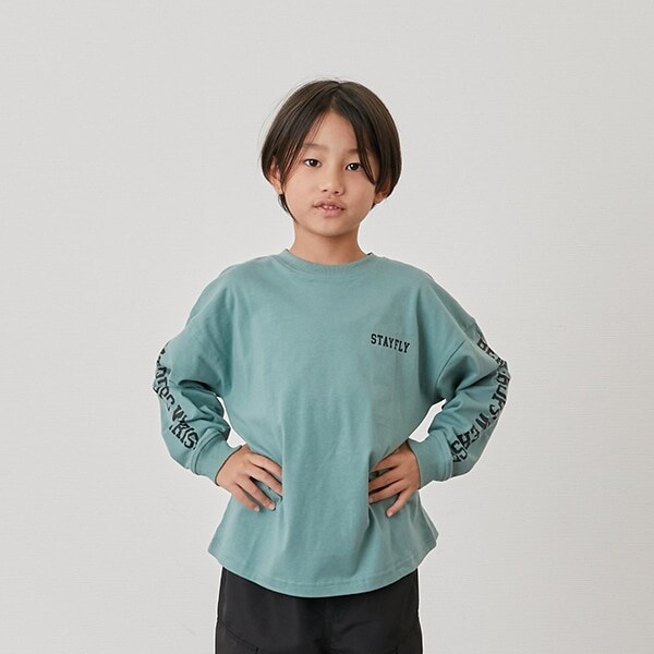 【SKIT0LY】袖ロゴプリント長袖Tシャツ