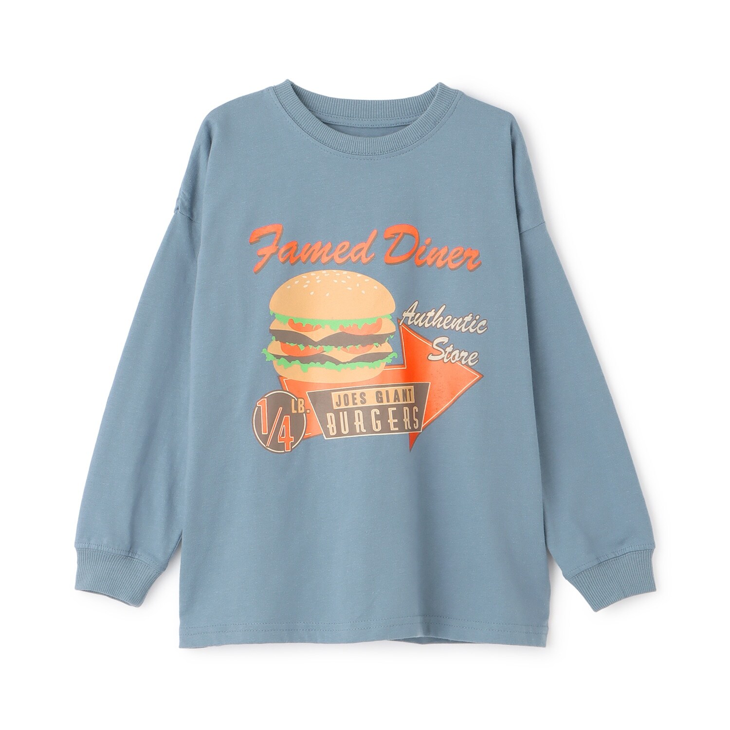【SKIT0LY】フロントハンバーガープリント長袖Tシャツ