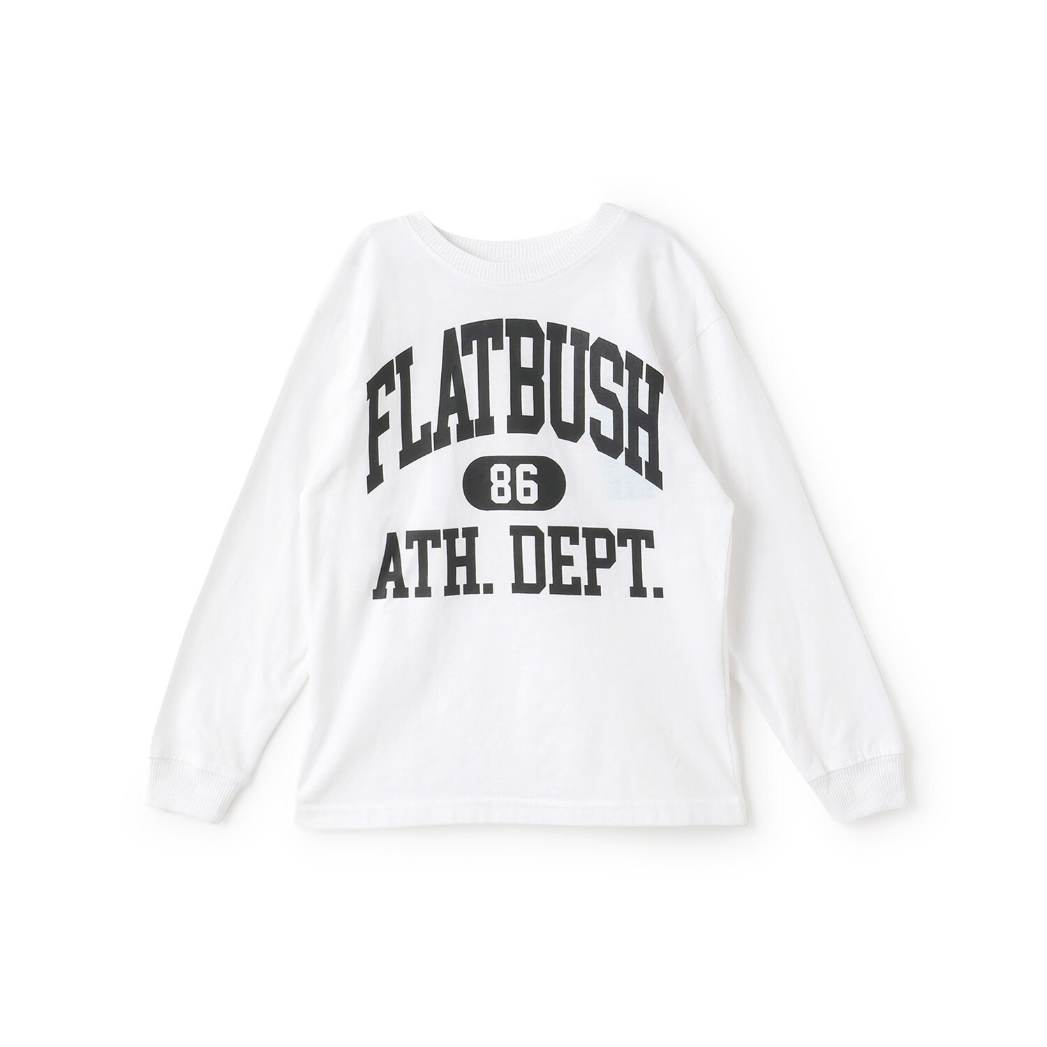 【SKIT0LY】【プチプラ】フロントカレッジロゴ長袖Tシャツ