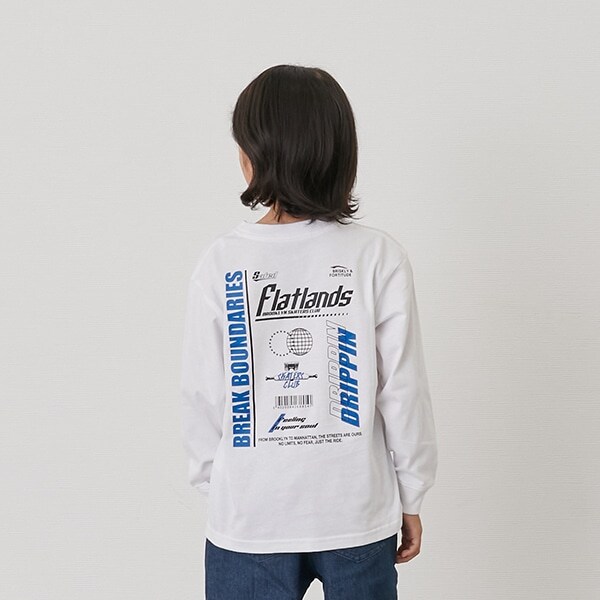 【SKIT0LY】【プチプラ】バック２トーンロゴプリント長袖Tシャツ