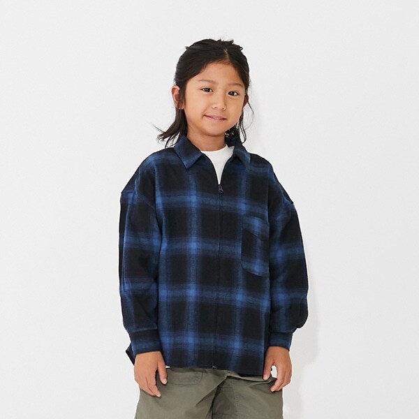 【SKIT0LY】ジップチェックシャツ