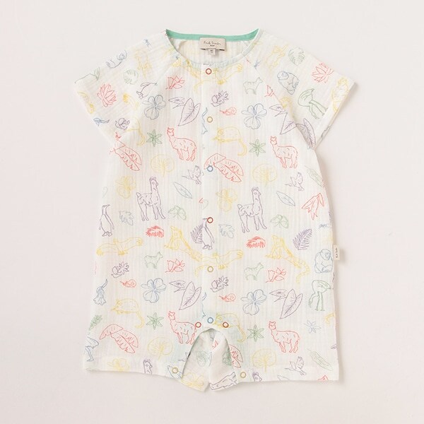 アニマルプリント半袖カバーオール