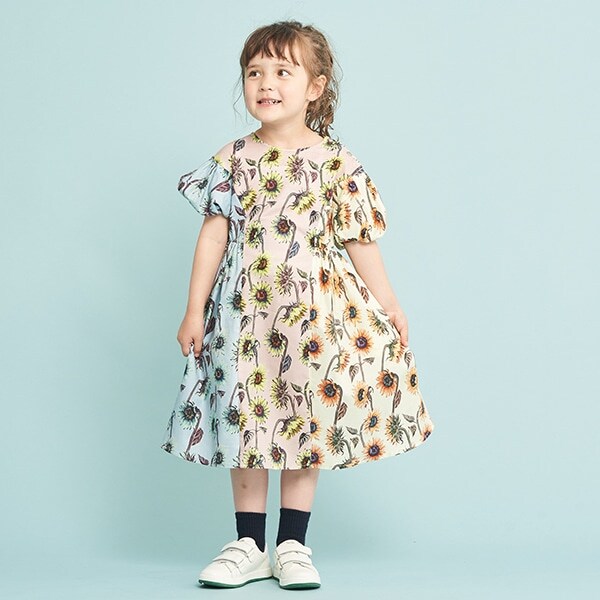 サンフラワープリントワンピース