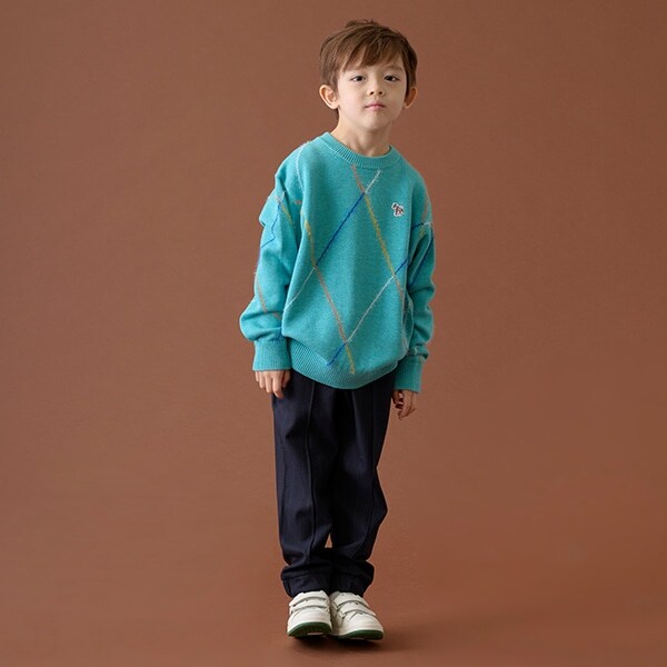 センターシーム先染めロングパンツ