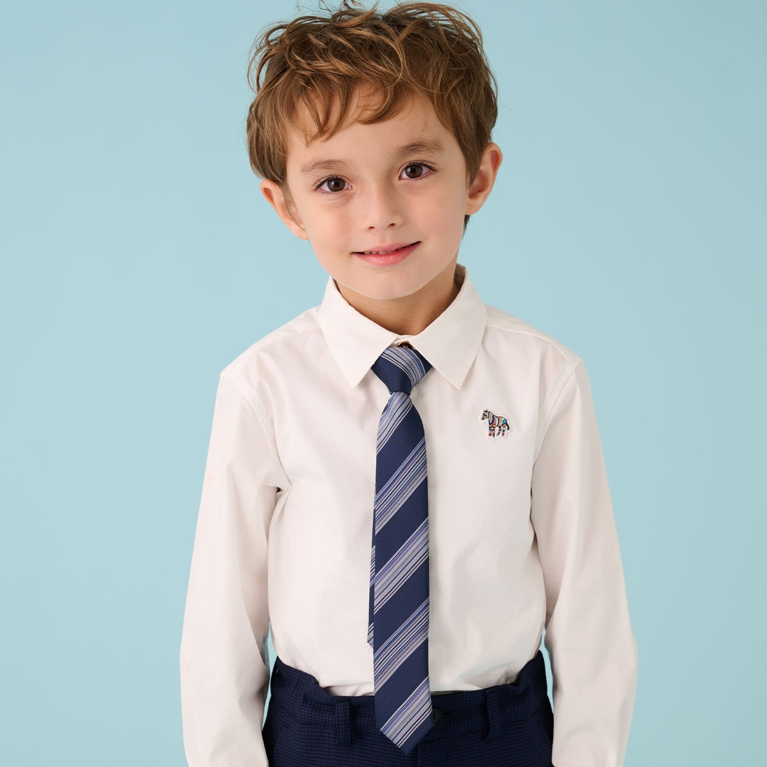 ワンポイントゼブラ長袖シャツ