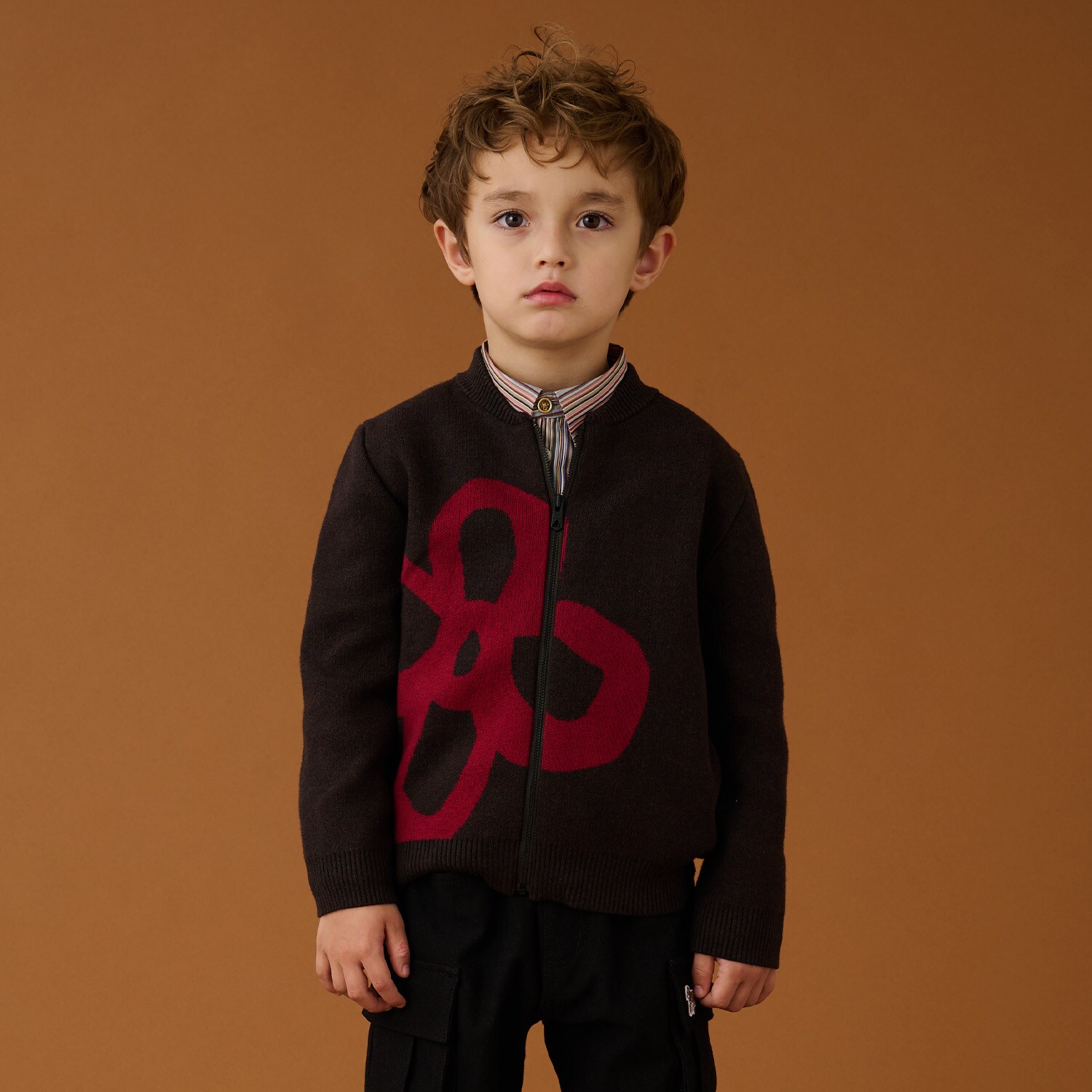 フローラルジャカードニットブルゾン