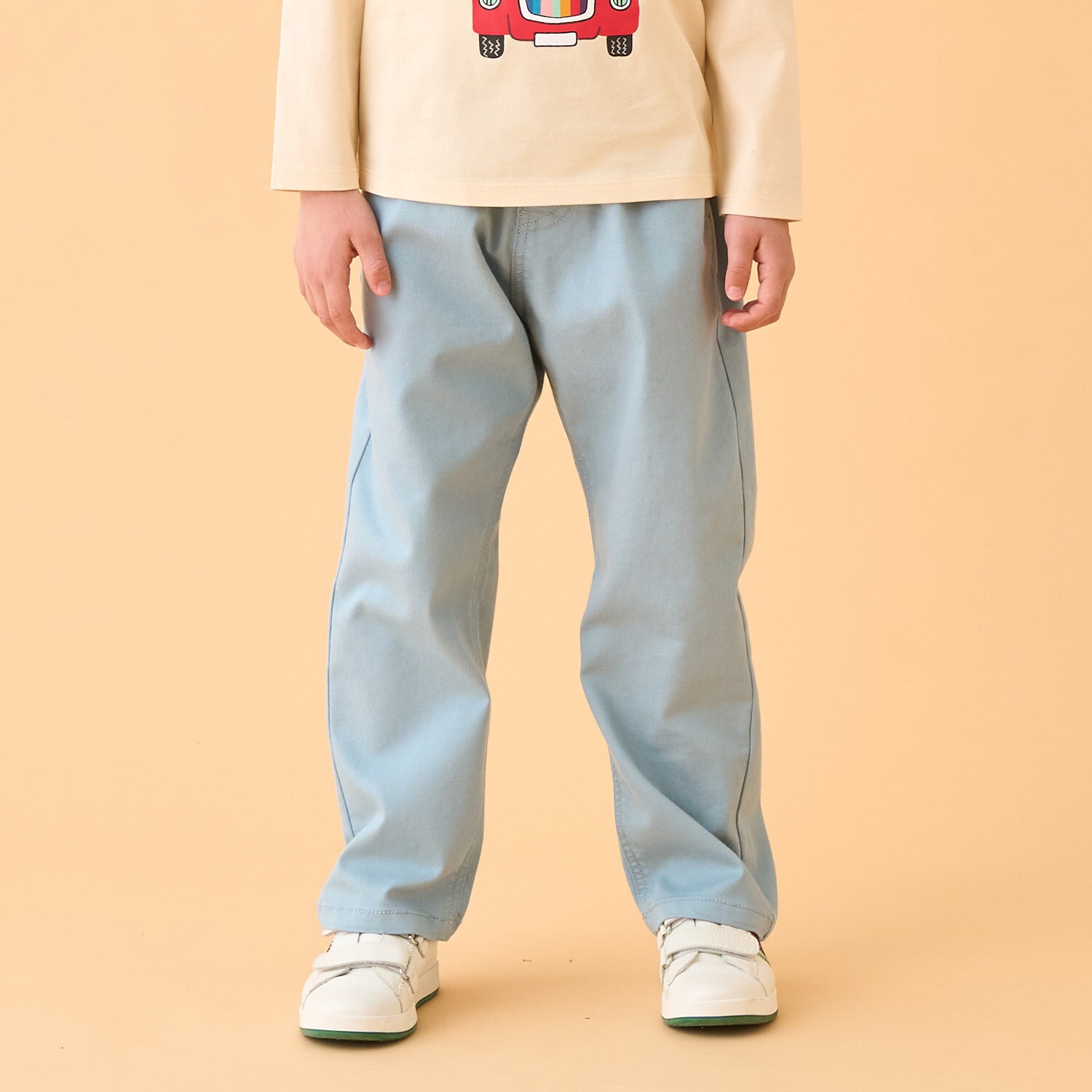 ポケットストライプ刺しゅうデニムロングパンツ