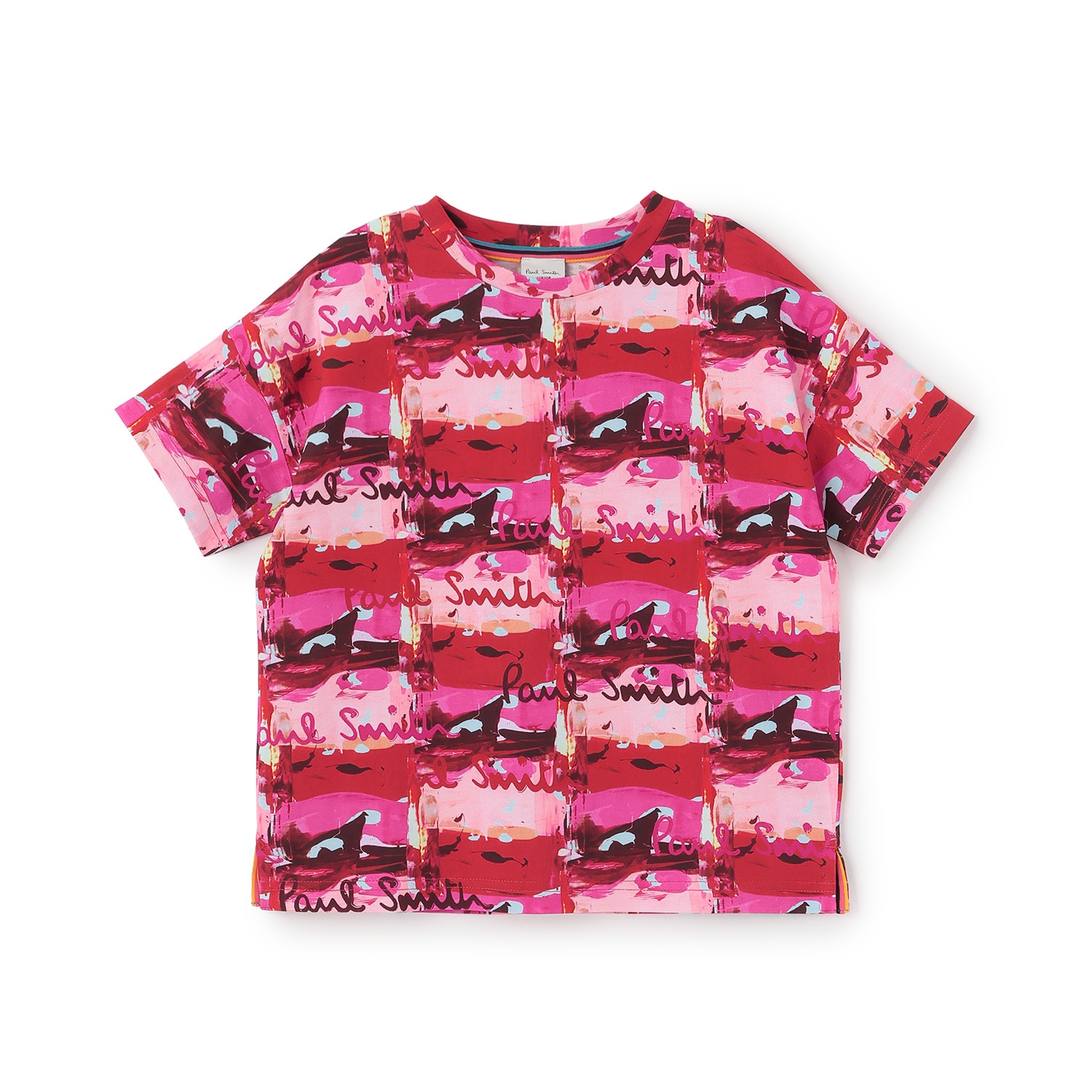 ロゴペイント総柄半袖Tシャツ