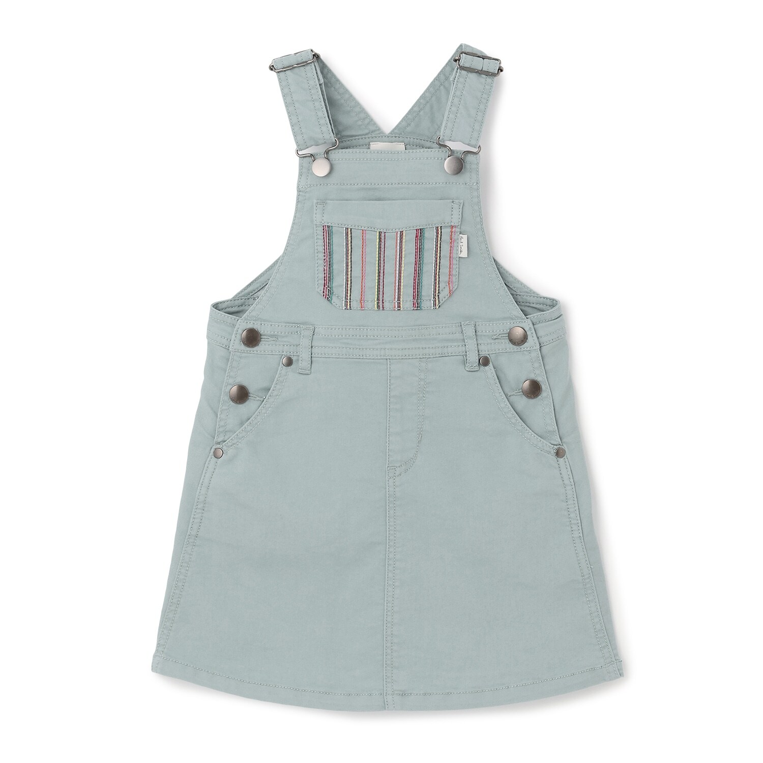 ポケットストライプ刺しゅうデニムジャンスカ