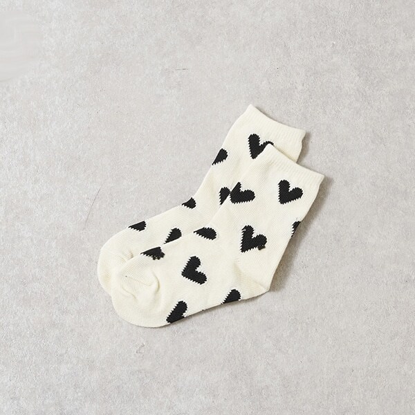 ハート柄クルーソックス