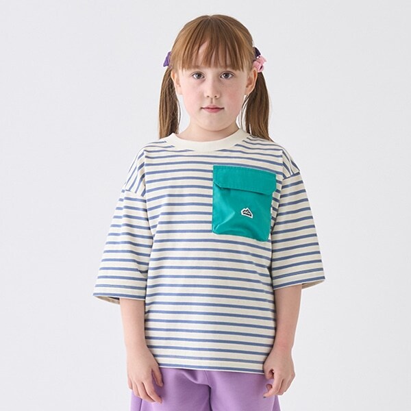 ボーダー配色ポケットビッグT