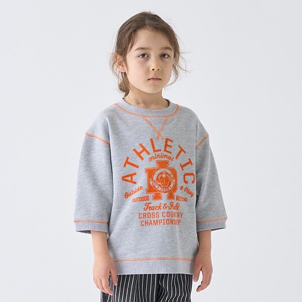 配色ステッチ裏毛プリントPO