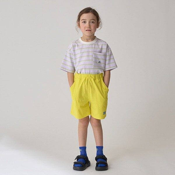 【防汚撥水】ワンポイント刺しゅう4分丈パンツ